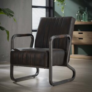 2aec-4215-49cc-bb4a-8021a73d7120.jpg D - Hoyz - Fauteuil Vintage - Curved Frame - Bruin