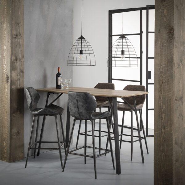 D - Hoyz - Bartafel Rechthoekige Buis - 140x70x92 - Hout