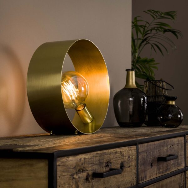 D - Hoyz - Tafellamp Vegas - Tafellamp industrieel - Vintage Staal - Goudkleurig