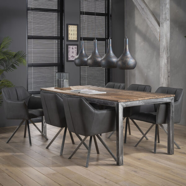2ef0-be43-4c4d-8da1-0ad957744bd4.jpg D - Hoyz - Draaibare Armstoel Grid - Zwart - Kunstleder - 2 Stuks