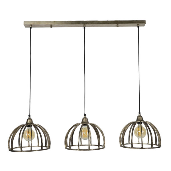 D - Hanglamp Ribben Zandgegoten - 3xØ30 - Industrieel - Grijs/Zwart