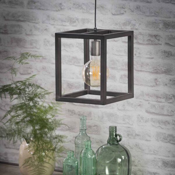 2fb3-587d-4860-b988-38ca855710d9.jpg D - Hoyz - Hanglamp Vierkante Buis - 25x25 - Grijs/Zwart
