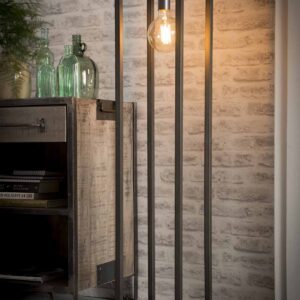 D - Hoyz - Vloerlamp Vierkante Buis - 25x25 - Grijs/Zwart
