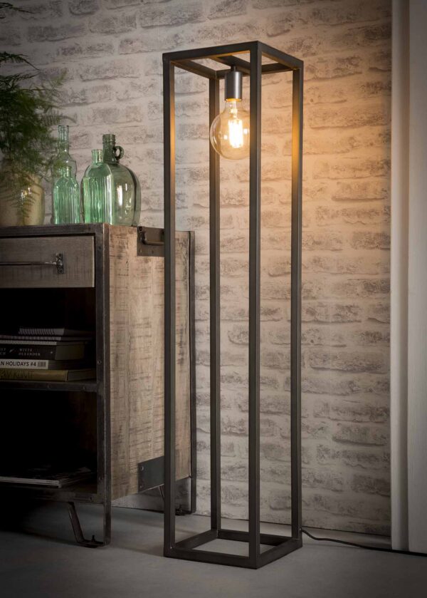 D - Hoyz - Vloerlamp Vierkante Buis - 25x25 - Grijs/Zwart