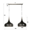 D - Hoyz - Hanglamp Trechter - 2x Ø40 Rond - 100x40x150