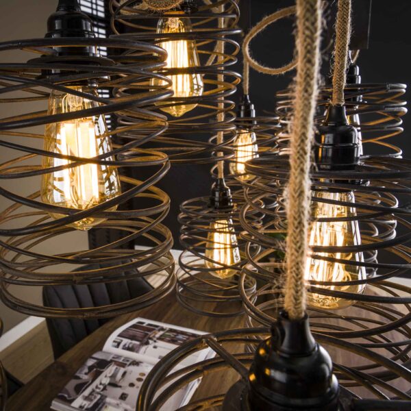 D - Hoyz | Hanglamp met 9 lampen - Industriële - Hanglamp woonkamer - 9L elevate 5+4