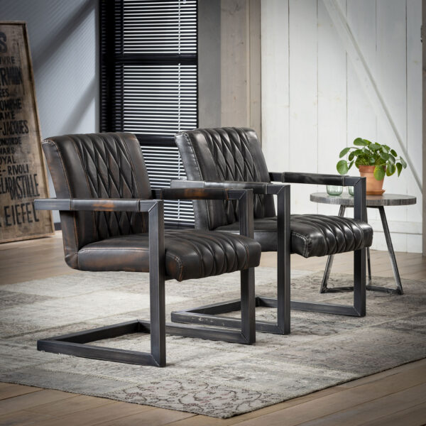 328a-9c31-47a2-a8a1-d640a9079730.jpg D - Hoyz - Fauteuil Vintage - Bruin - 2 Stuks