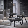 D - Hoyz - Salontafel Teca - Ø60 met Opstaande Rand - Hout - 60x60x43