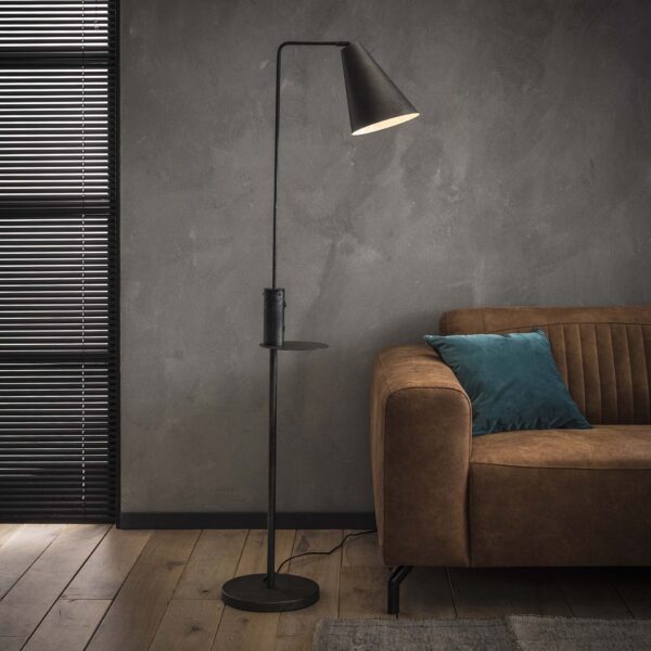33e9-0e02-43e0-b96c-79134237c616.jpg D - Industriele Vloerlamp met USB-Poort - 160 cm - Grijs/Zwart