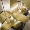D - Hoyz - Hanglamp Vegas met 3 ronde lampen - Goud afgewerkt - 150cm lang - Getrapt - Industriële Hanglamp voor woonkamer of eetkamer
