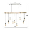 D - Hoyz - Hanglamp Bamboo Wikkel - 9 Lampen - 140x6x150
