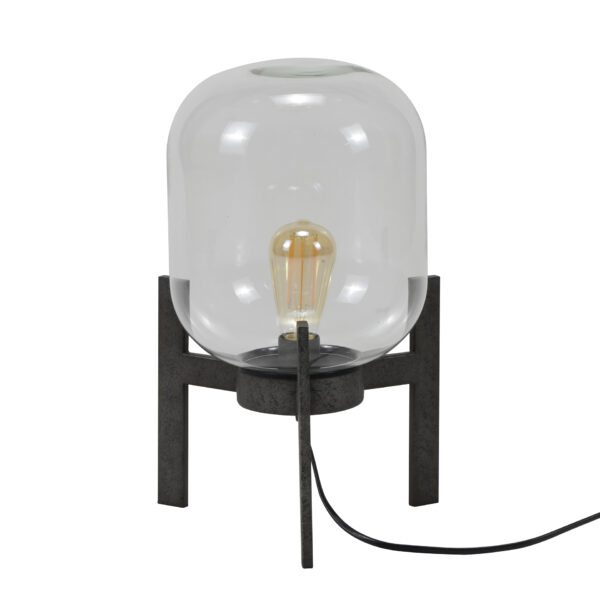 D - Hoyz - Tafellamp Glas Support - 28x28x44 - Standaard - Grijs/Zwart