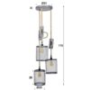 D - Hoyz - Hanglamp - 3x Ø20 cm mesh - Hanglampen - Diverse hoogtes