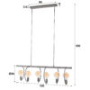 D - Hoyz - Hanglamp Chop - 6 Lampen - Zilverkleurig