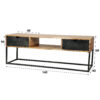 D - Hoyz - TV-meubel 140cm - Metal Catch - 2 Lades - Bruin