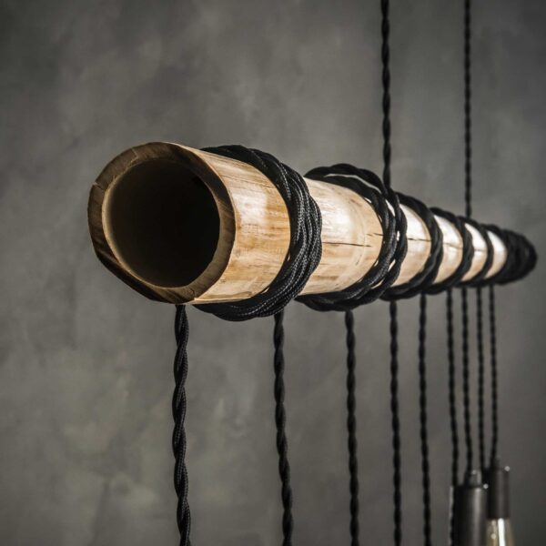 D - Hoyz - Hanglamp Bamboo Wikkel - 9 Lampen - 140x6x150