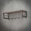 D - Hoyz - Kapstok Industrieel met 6 haken - Grijs - Wandkapstok 80cm Breed