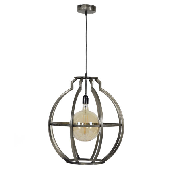 3c6f-a8ee-41d9-896a-5a1c4cb70208.jpg D - Hoyz - Hanglamp Globo - 50x54x150 - Grijs/Zwart - 1 Lichtbron