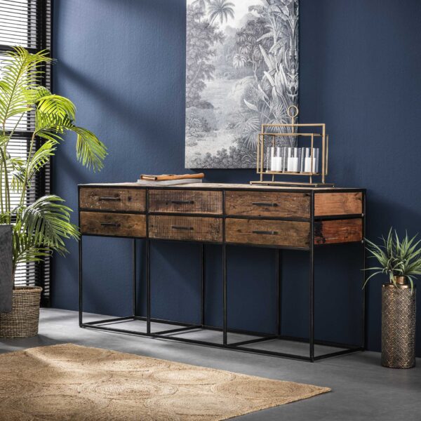 3d63-8d42-4905-abb8-537d2d97c06d.jpg D - Hoyz - Dressoir Float met 6 Lades - 160cm Breed - Hardhout