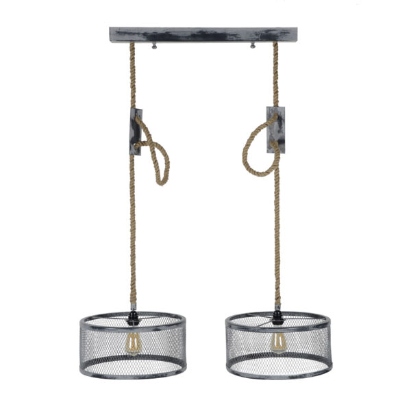 3e4f-bf86-4d17-80d0-09693f1aa7bc.jpg D - Hoyz - Hanglamp - 2x Ø40 cm mesh - Verstelbaar Touw - Rond