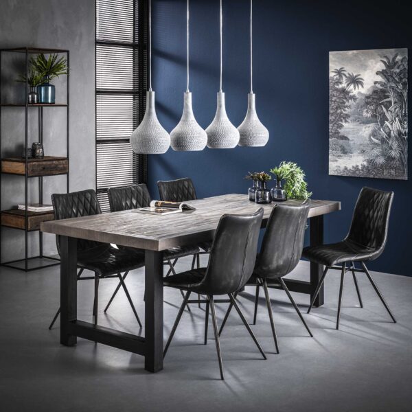 D - Hoyz - Eetkamertafel Acasia Rough Grey - 165x85x77 - Hout