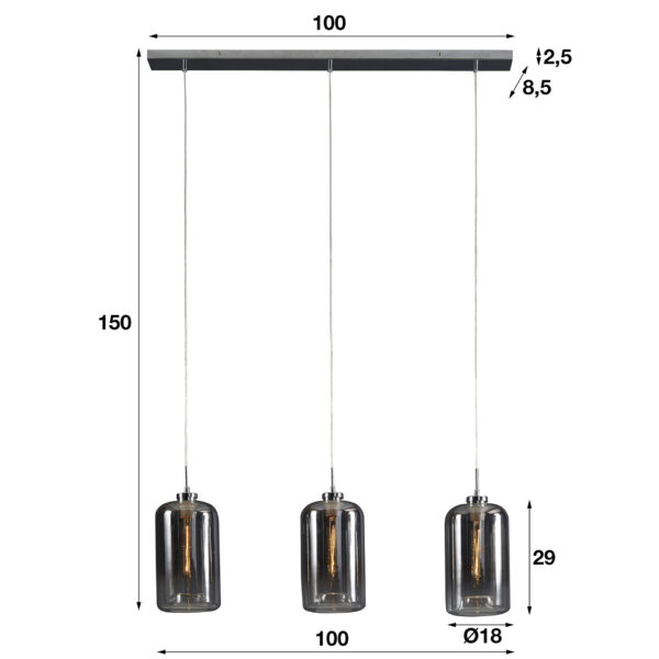 40f0-4622-4eeb-981c-fb082aa946bc.jpg D - Hoyz - Hanglamp Glass Metallic - 3 Lampen - Grijs