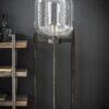 D - Hoyz - Vloerlamp Glas Support - 38x38x110 - Standaard - Grijs/Zwart