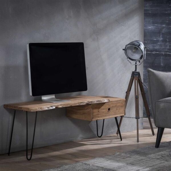 D - Hoyz - TV-meubel Edge - 120cm - Bruin - Zwart Metaal