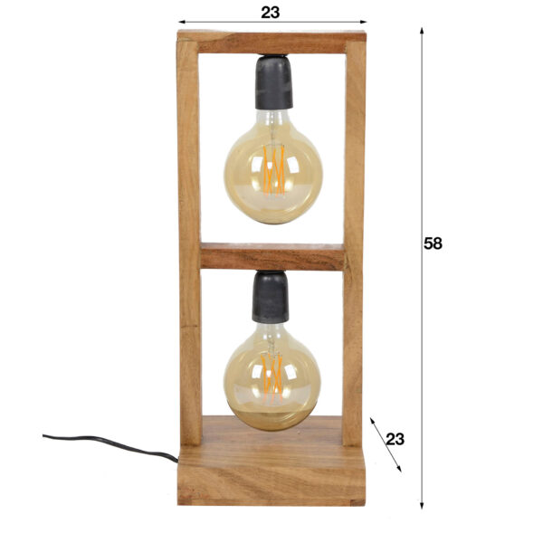 D - Hoyz - Tafellamp Industrieel - 2L Modulo Houten Frame