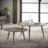 D - Hoyz - Salontafel Set van 2 - Rond - Eiken - Grey Wash - 80x80x40