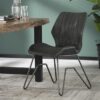 D - Hoyz - Stoel vintage -  Kunstleer - Antraciet - 2 Stuks