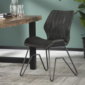 46ae-df89-44a8-8857-4614de99a56e.jpeg D - Hoyz - Stoel vintage - Kunstleer - Antraciet - 2 Stuks