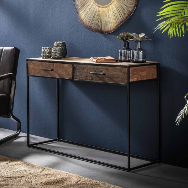 47d8-c895-4762-bf4c-6fe32c507673.jpg D - Hoyz - Kaptafel Float - 2 Lades - Bruin - Zwart