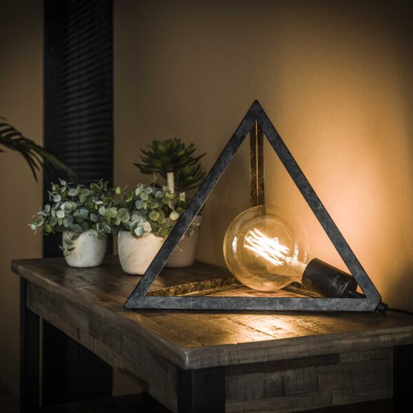 4959-4c38-4126-8ffb-93959b679397.jpg D - Hoyz - Tafellamp Pyramide - Driehoek - Zwart/Grijs
