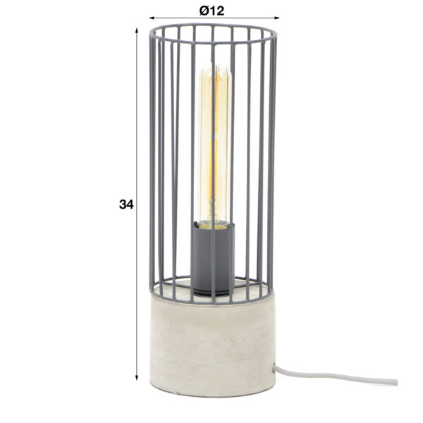 49d4-6ffb-48a3-ad57-e31e0fb484b6.jpg D - Hoyz - Tafellamp Cilinder - Wire Frame - Diameter 12 - Grijs/Zwart