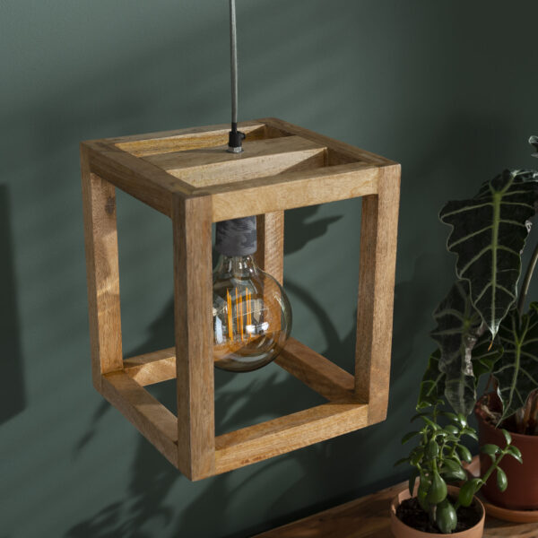 4aab-3e71-4a06-be83-1e87f9a500cd.jpg D - Hoyz - Hanglamp - 1x Mango Houten Frame - Hanglamp - 25x25 cm