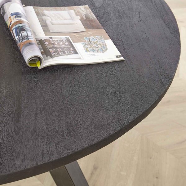 D - Eetkamertafel Yucon Black - Ø120 - Bruin - 120x120x77