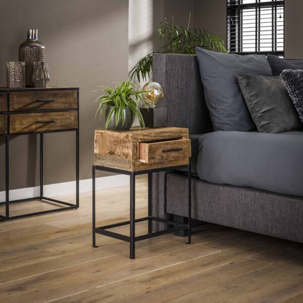 4cdb-711b-4966-ae61-2f0203b2fdf2.jpg D - Hoyz - Nachtkastje Lodge - Zwart - 1 Lade - 40x30x60