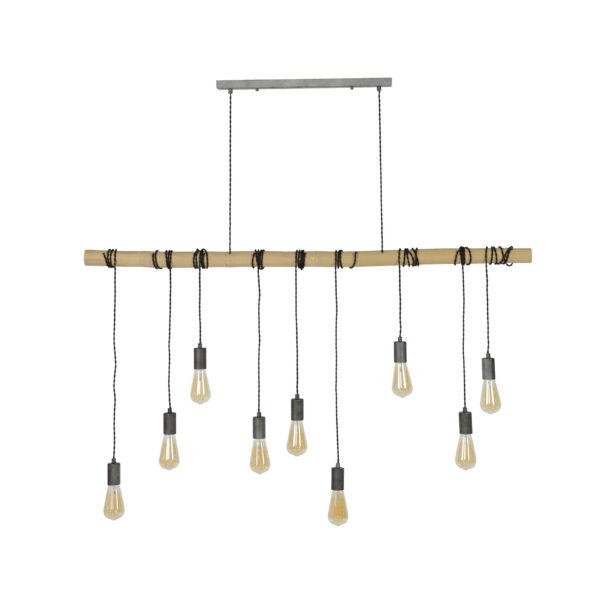 D - Hoyz - Hanglamp Bamboo Wikkel - 9 Lampen - 140x6x150