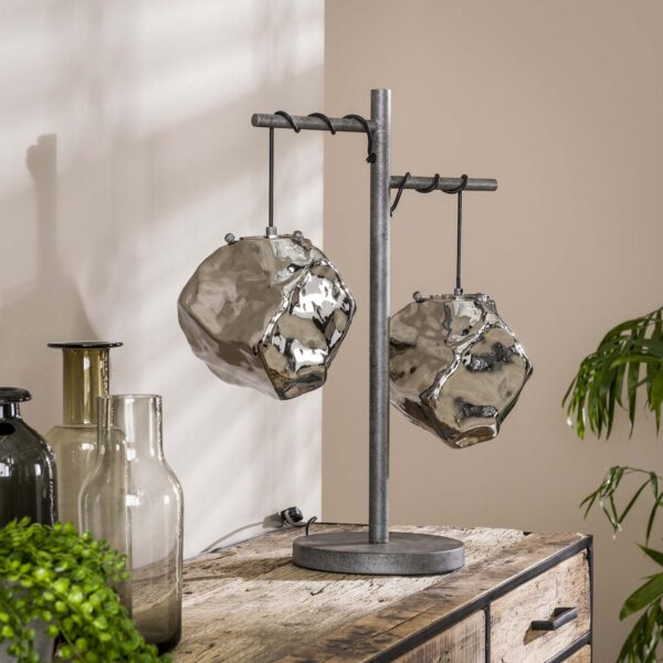 D - Hoyz - Tafellamp Rock - 2 Lampen - Industrieel - 47x22x60
