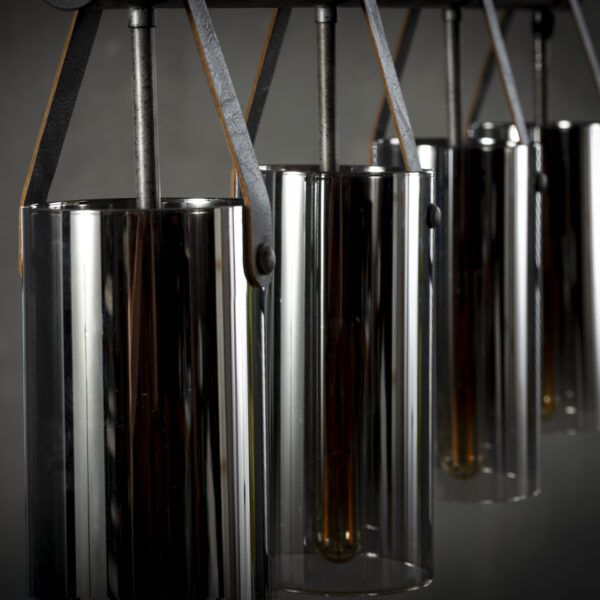 D - Hoyz - Hanglamp Verchroomd Glas - Industrieel - 4xØ12 - Transparant