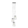 D - Hoyz - Hanglamp Cubic Getrapt - 3 Lampen - Grijs/Zwart