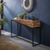 D - Kaptafel Slice - 2 Laden - Bruin - Metaal - 120x35x77