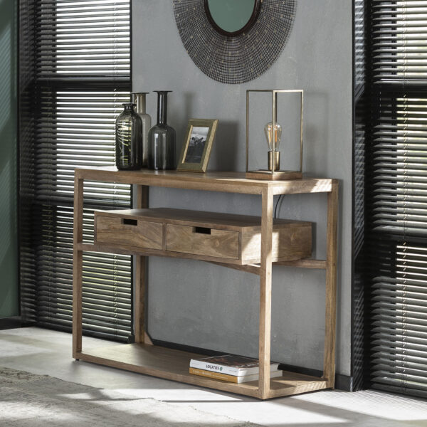 D - Hoyz - Haltafel Sahara - Bijzettafel - Hout - Bruin - 110x35x76