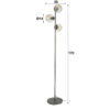 D - Hoyz - Vloerlamp Ronde Bol - 3 Lampen - 35x35x170 - Grijs