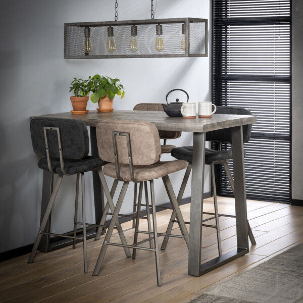D - Hoyz - Barstoel Kruisstiksel - Bruin - Openrug - 4 Stuks