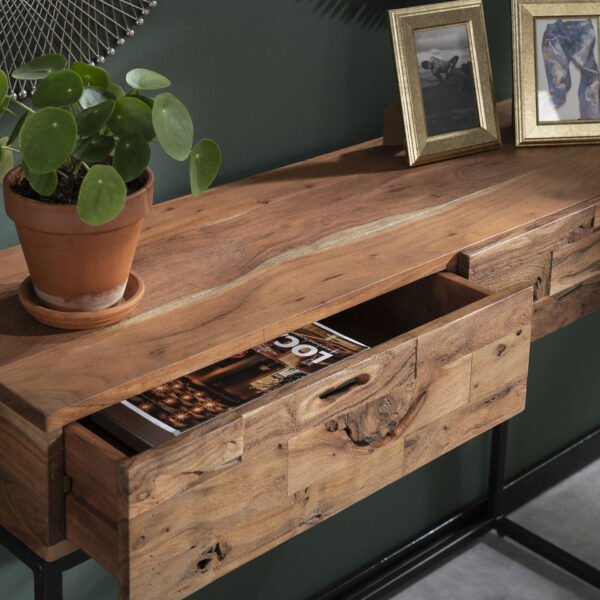 D - Hoyz - Kaptafel Mill - Bijzettafel - Hout - Bruin - 110x35x76