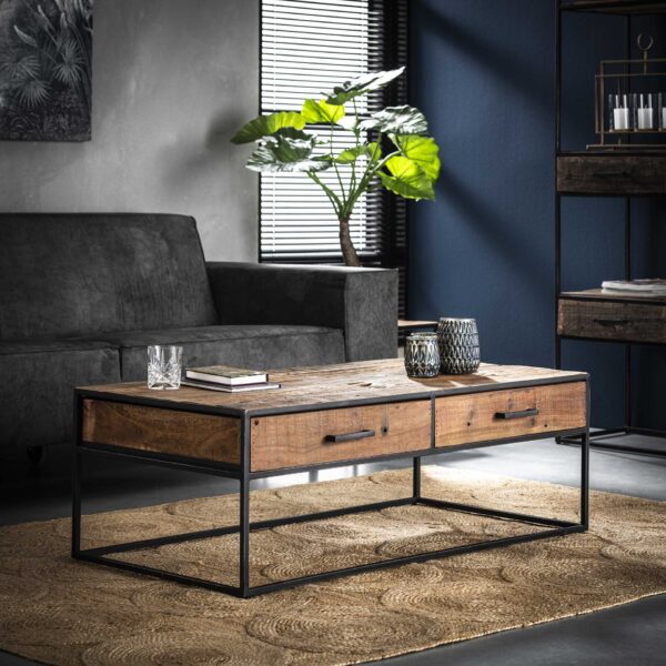 D - Hoyz - Salontafel Float met Lades - Hardhout  - 120x60cm