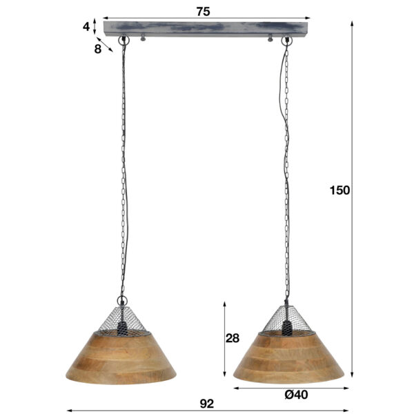 5264-3c90-40cc-8237-2e4a93914062.jpg D - Hoyz - Hanglamp - 2x Ø40 cm Mangohouten Kap - Hanglampen