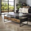 D - Hoyz - Salontafel Blend - 2 Lades - Zwart Metaal - 125x60x45cm